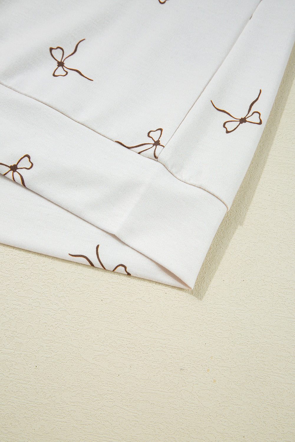 Beige Bow Print Half Zip Tank and Shorts 2pcs Set