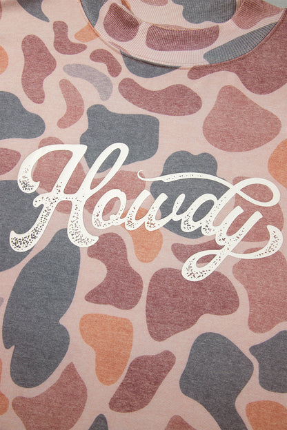 Multicolour Camouflage Western Graphic Plus Size Sweatshirt