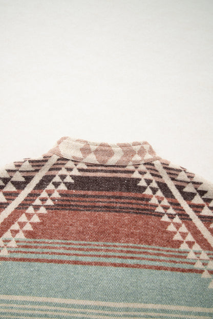 Light French Beige Aztec Quilted Patchwork Western Fashion Jacket