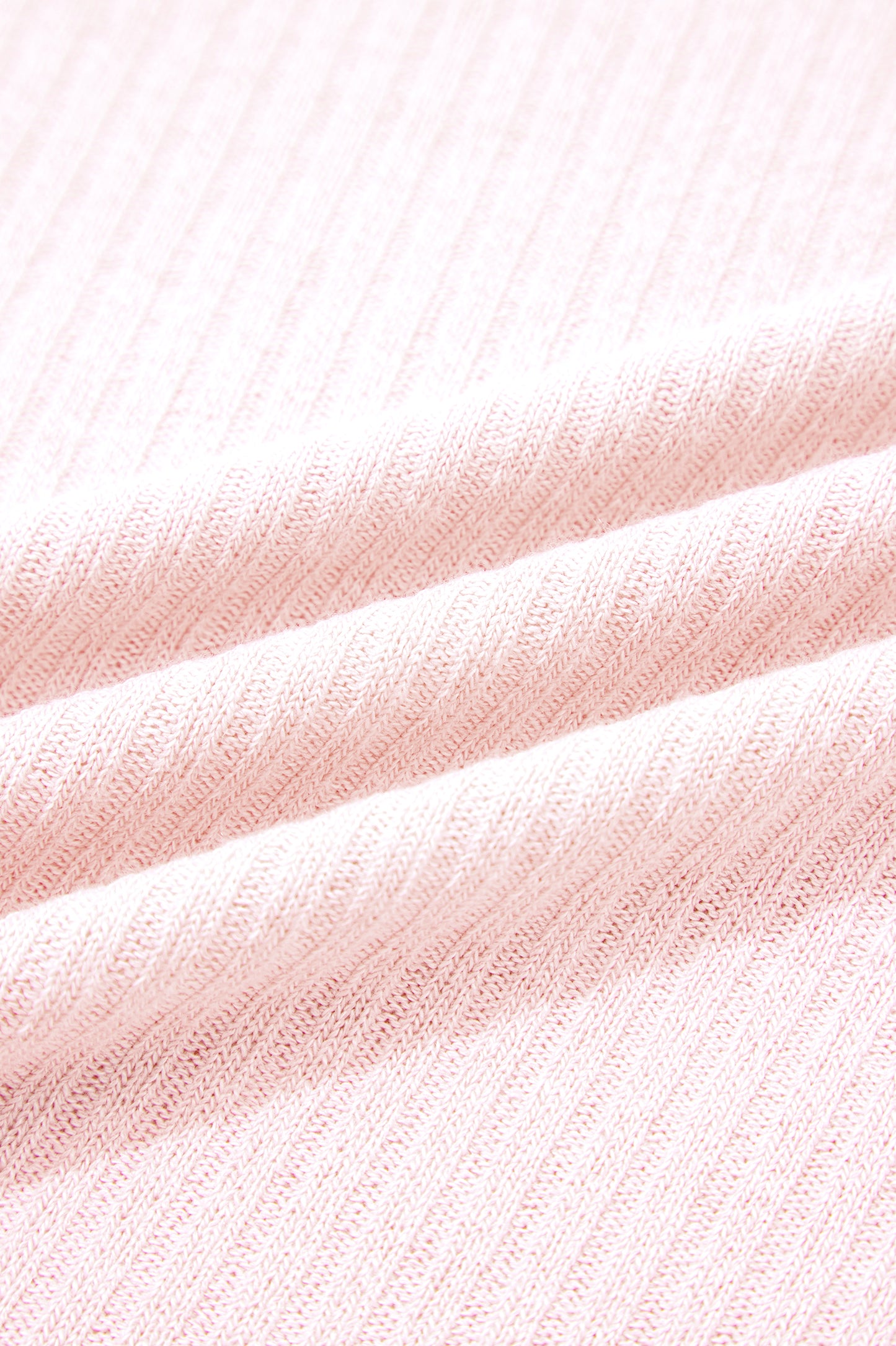 Light Pink Collared V Neck Ribbed Tee