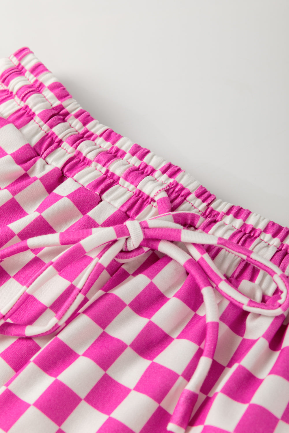 Rose Checkered Top and Short Casual 2pcs Set