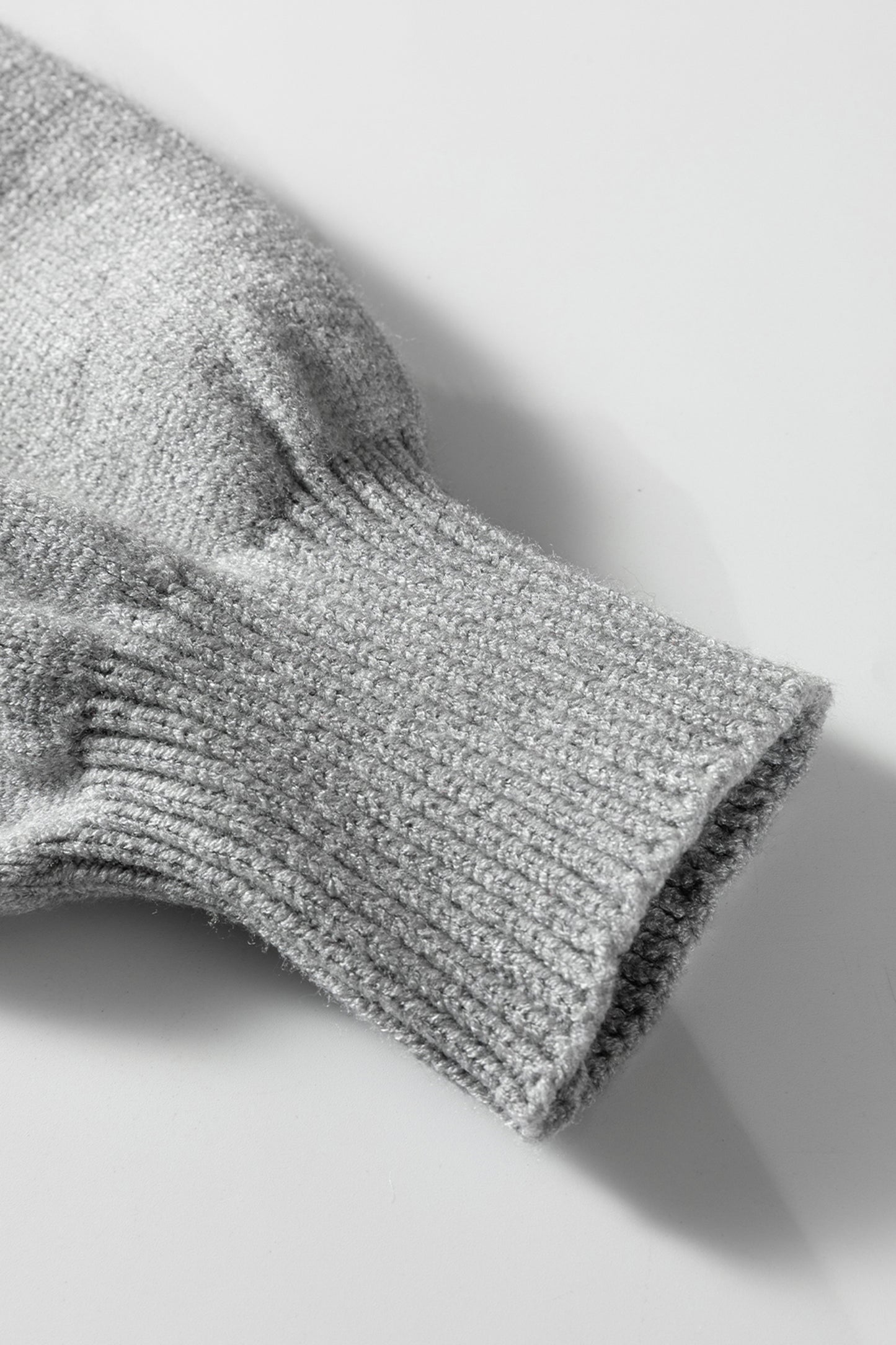 Gray Striped Panels Colorblock Sleeve Chic Sweater