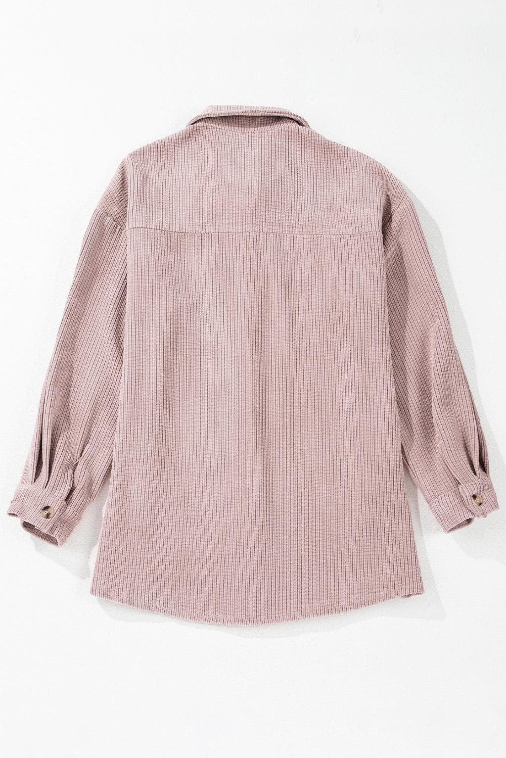 Outerwear/Jackets Light Pink Corduroy Flap Pocket Button Up Shacket