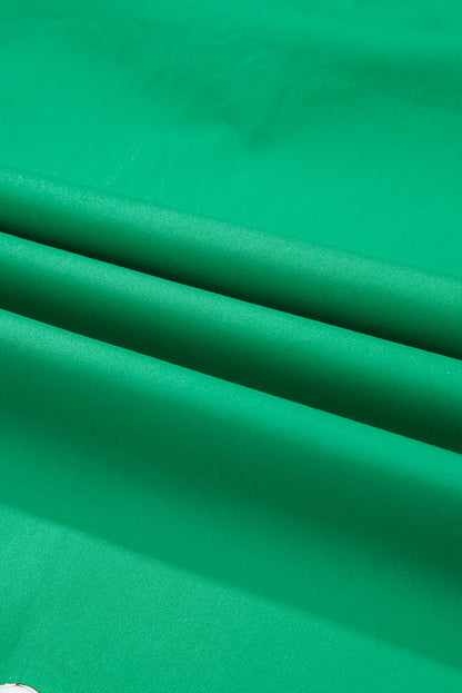 Bright Green Contrast Scallop Trim Layered Short Sleeve V Neck Blouse