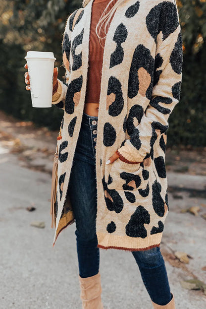 Leopard Animal Print Open Midi Cardigan - Chic Meadow Boutique 