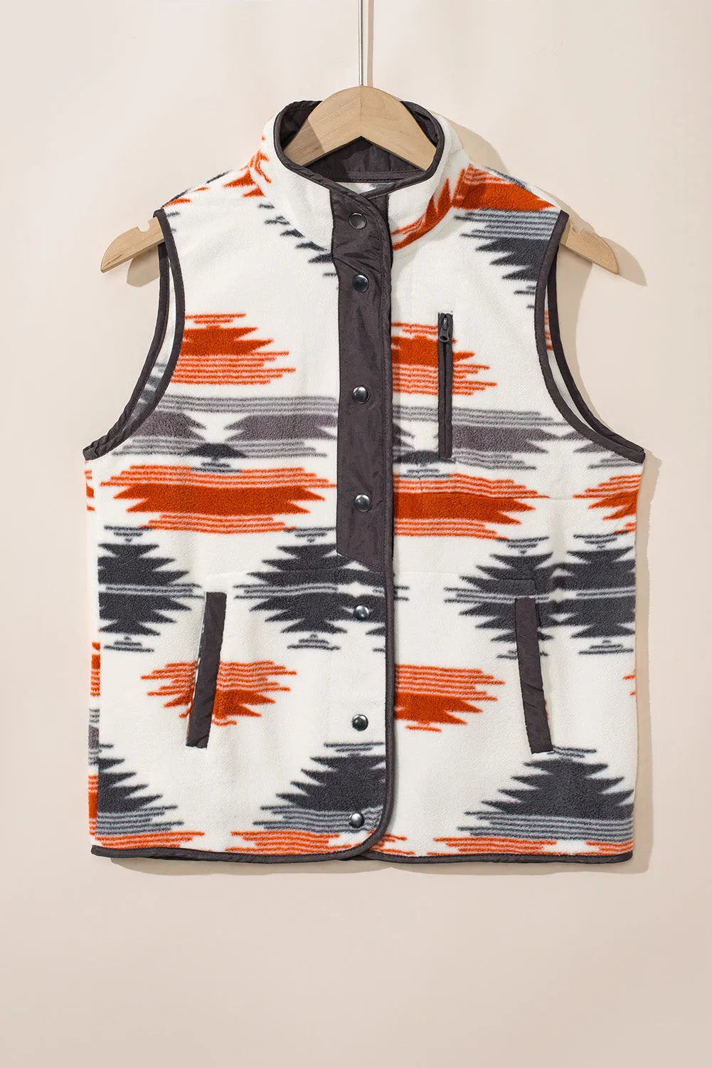 Multicolor Fuzzy Aztec Western Fashion Vest Jacket - Chic Meadow Boutique 