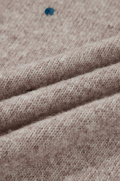 Gray Morn Contrast Colored Dot Detail Drop Shoulder Sweater