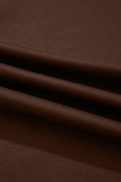 Red Sandalwood Solid Color Long T Shirt Dress with Slits