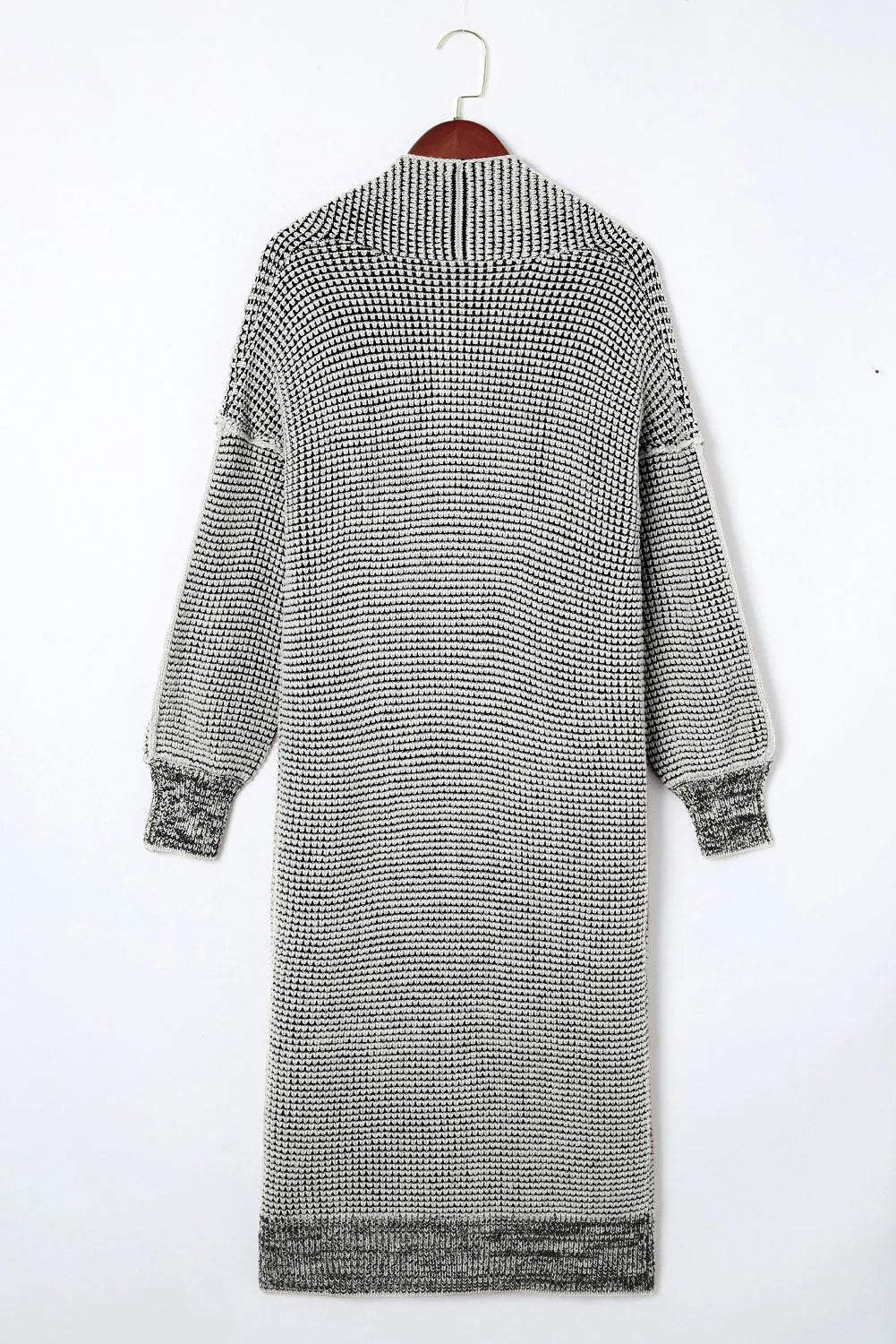 Gray Textured Knit Pocketed Duster Cardigan - Chic Meadow Boutique 