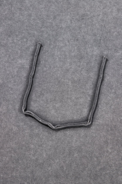 Philippine Gray Mineral Wash Half Sleeve Boyfriend Vintage T Shirt