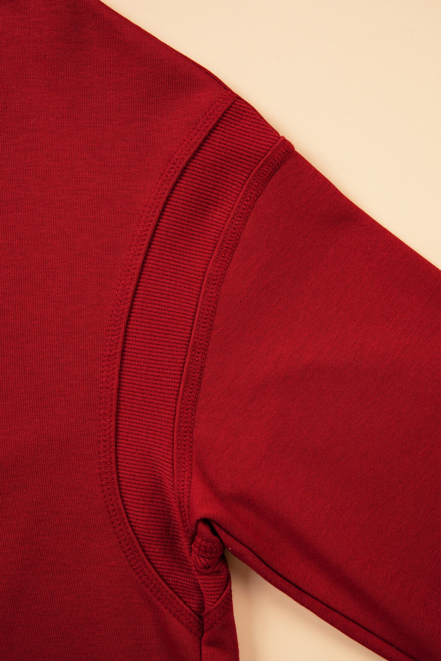 Racing Red Ribbed Detail Drop Shoulder Cutout Back Sweatshirt
