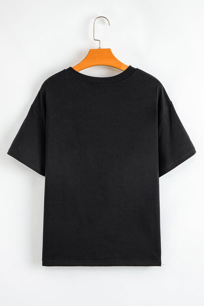 Black MAMA Letter Graphic Neon T Shirt