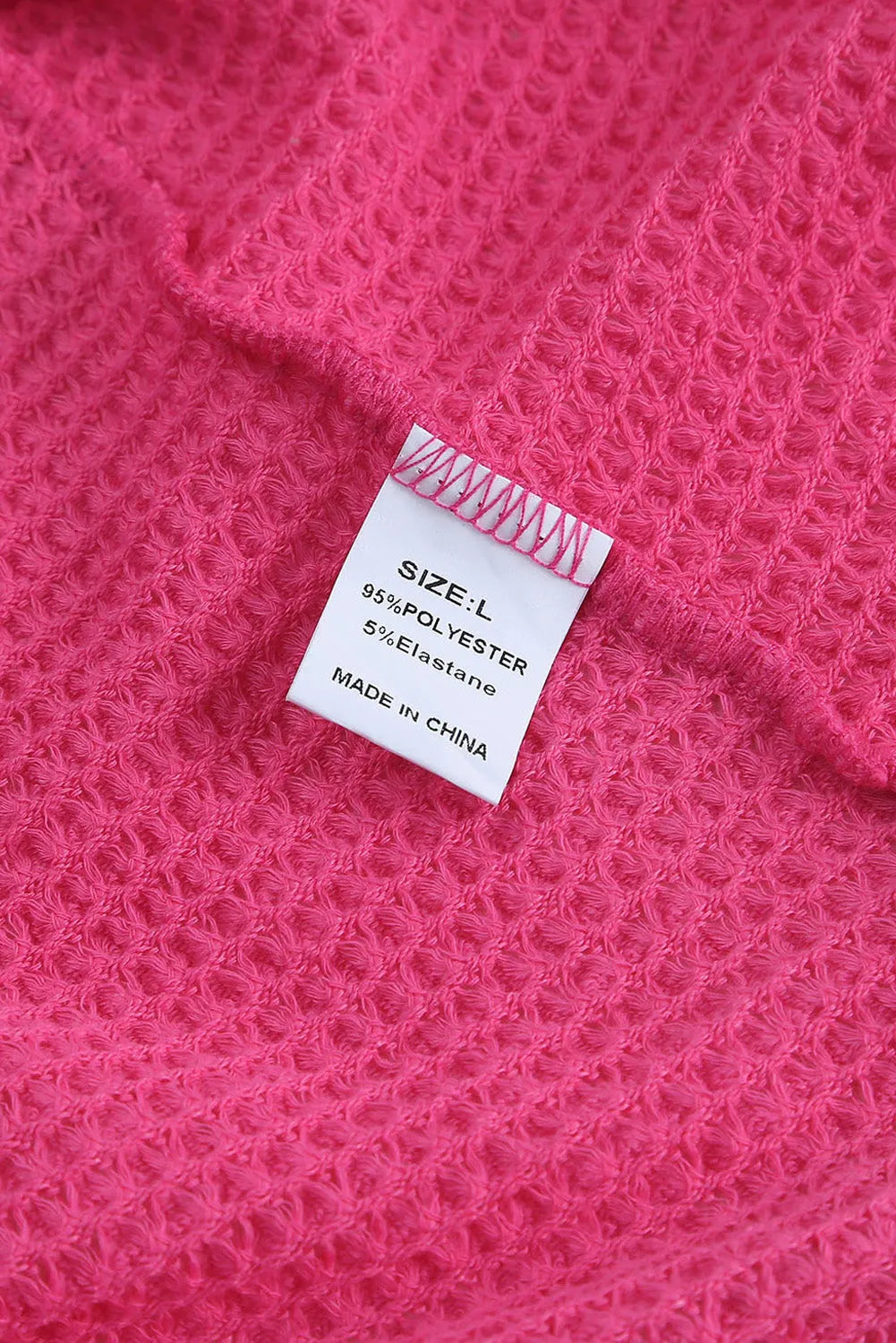 Pink Waffle Knit Button Up Casual Shirt - Chic Meadow Boutique 