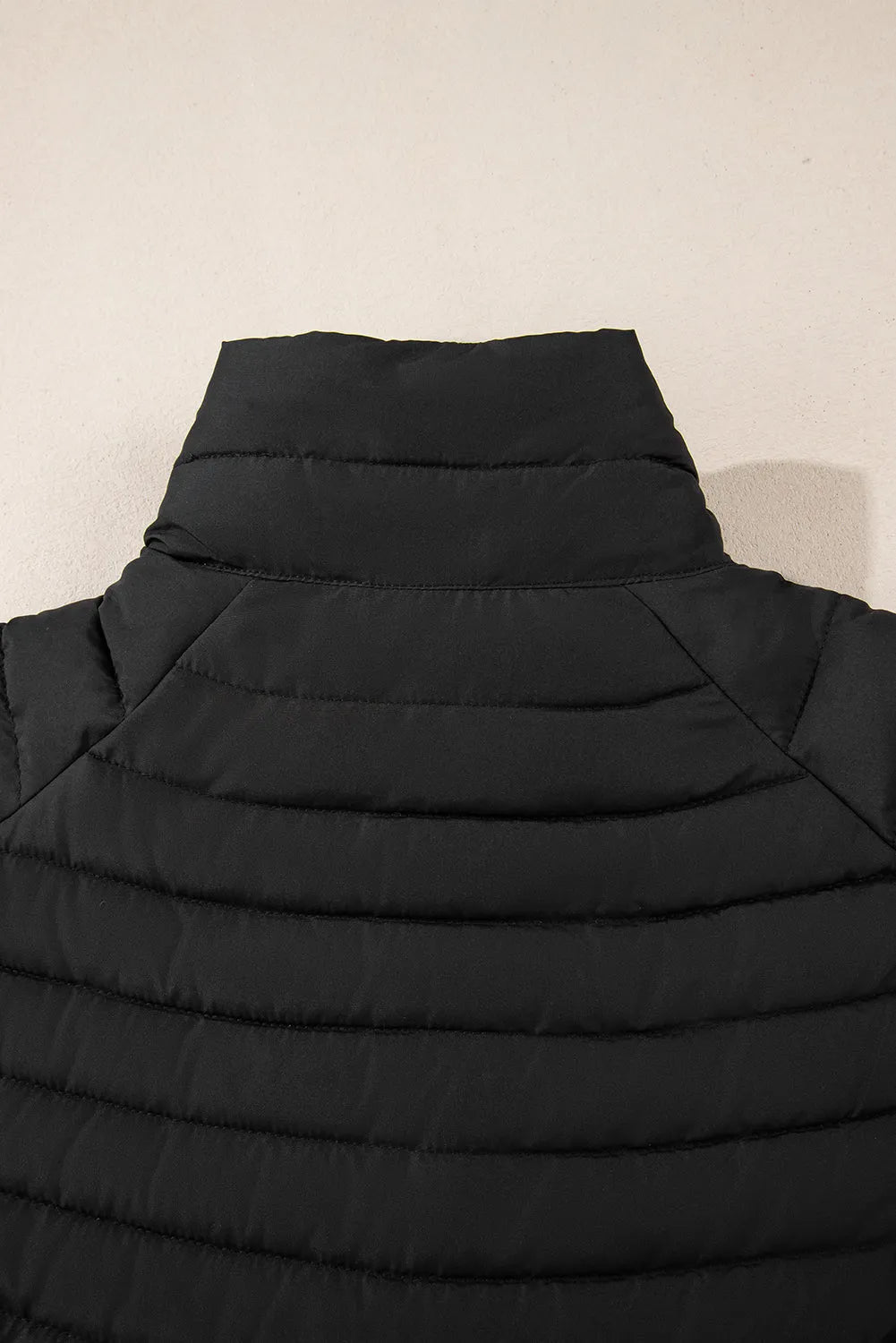 Black Solid Color Quilted Zip-up Puffer Jacket - Chic Meadow Boutique 