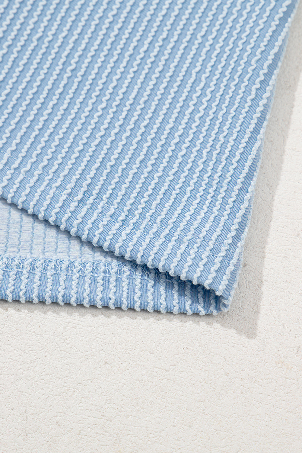 Myosotis Plain Corded Knit Mock Neck T Shirt