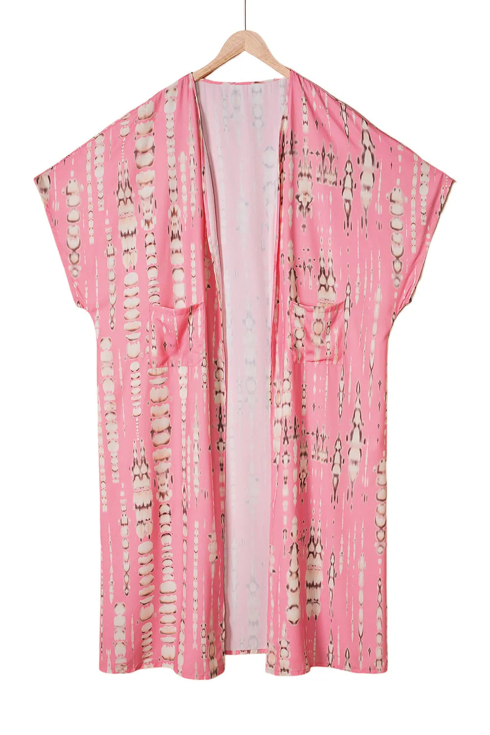 Pink Bohemian Tie Dye Oversize Long Kimono - Chic Meadow Boutique 