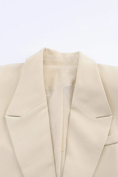 Apricot Single Button Pocketed Lapel Vest Blazer - Chic Meadow Boutique 