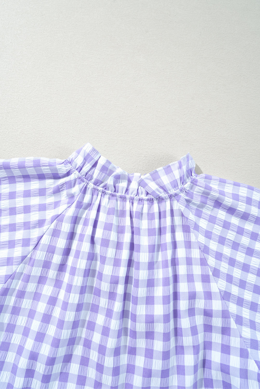 Lavendula Plaid Ruffle Wide Short Sleeve Babydoll Mini Dress