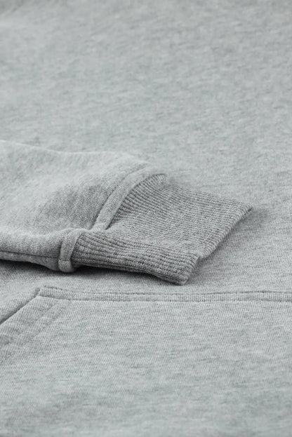 Gray Loose Kangaroo Pocket Hoodie - Chic Meadow Boutique 