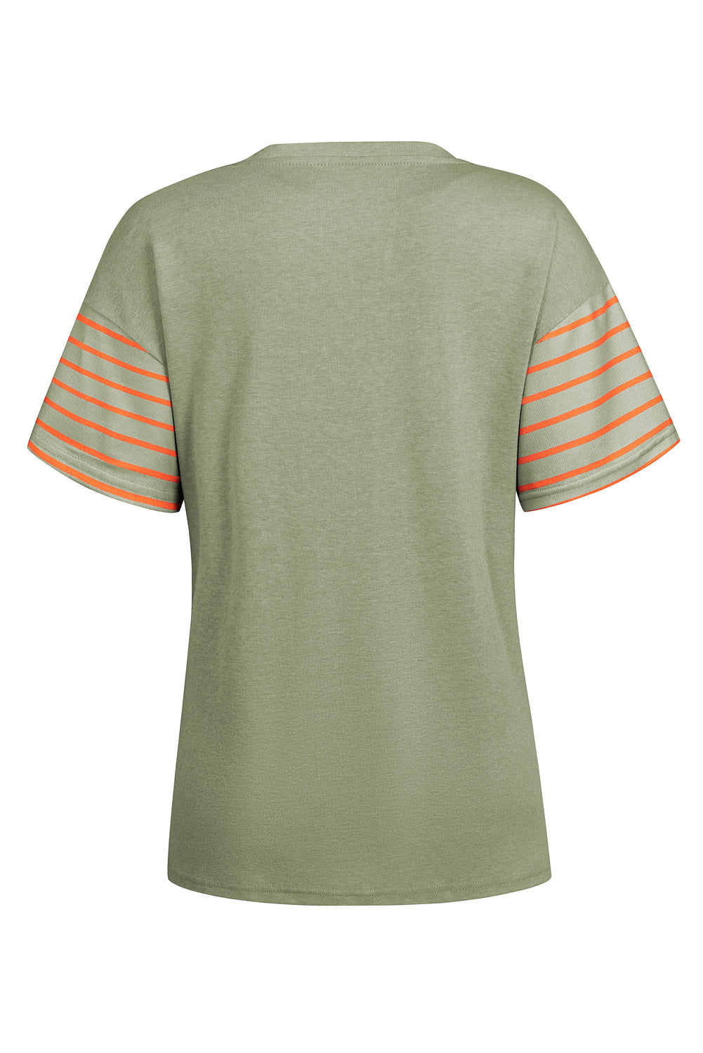 Laurel Green Color Block Striped Detail Loose T Shirt