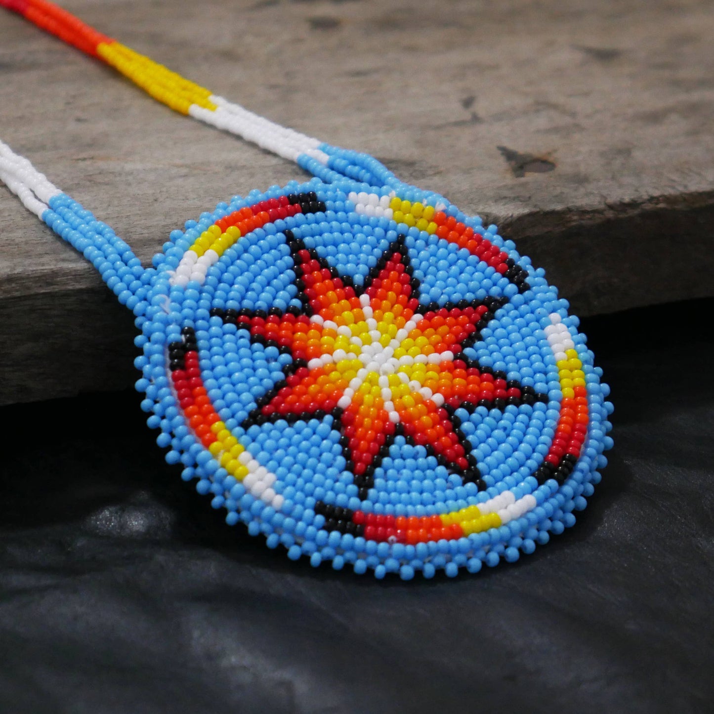 Native American Style Beaded Morning Star medallions