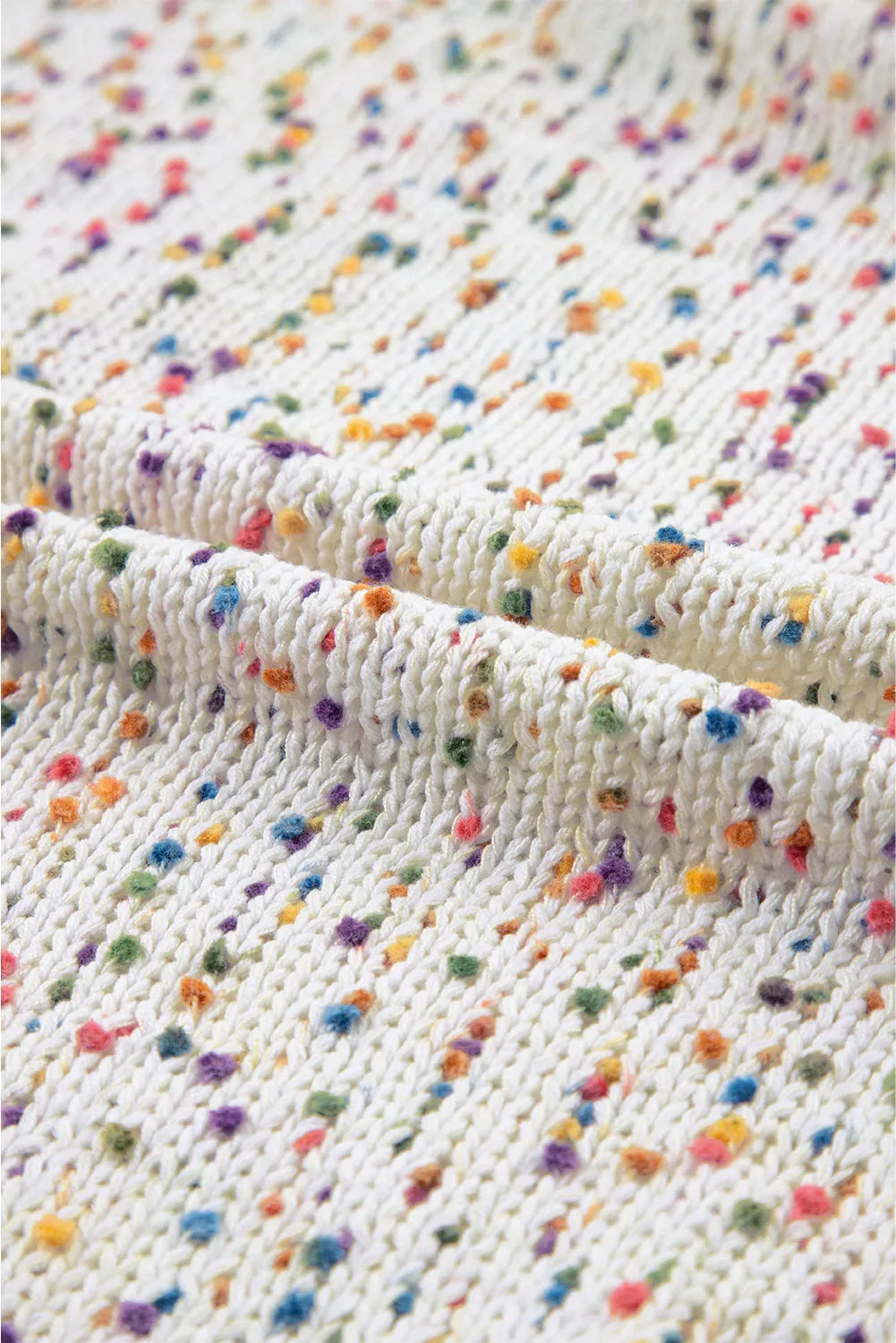 White Rainbow Popcorn Speckles Open Front Cardigan - Chic Meadow Boutique 