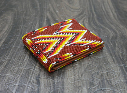 Handmade Beaded Wallet with intricate Beadwork Bifold Wallet
