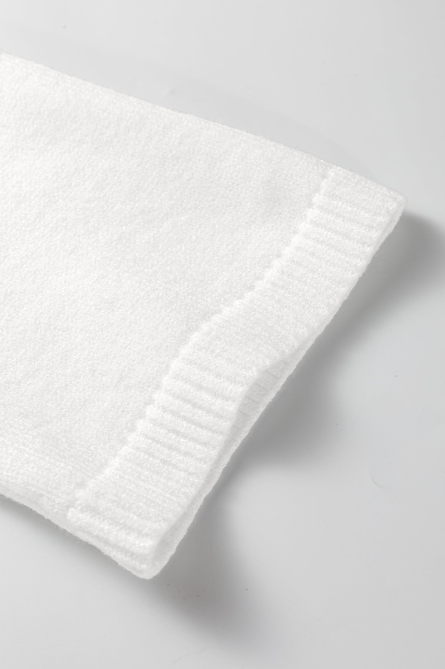 White Solid Color Knit Loose Bracelet Sleeve Dolman Sweater