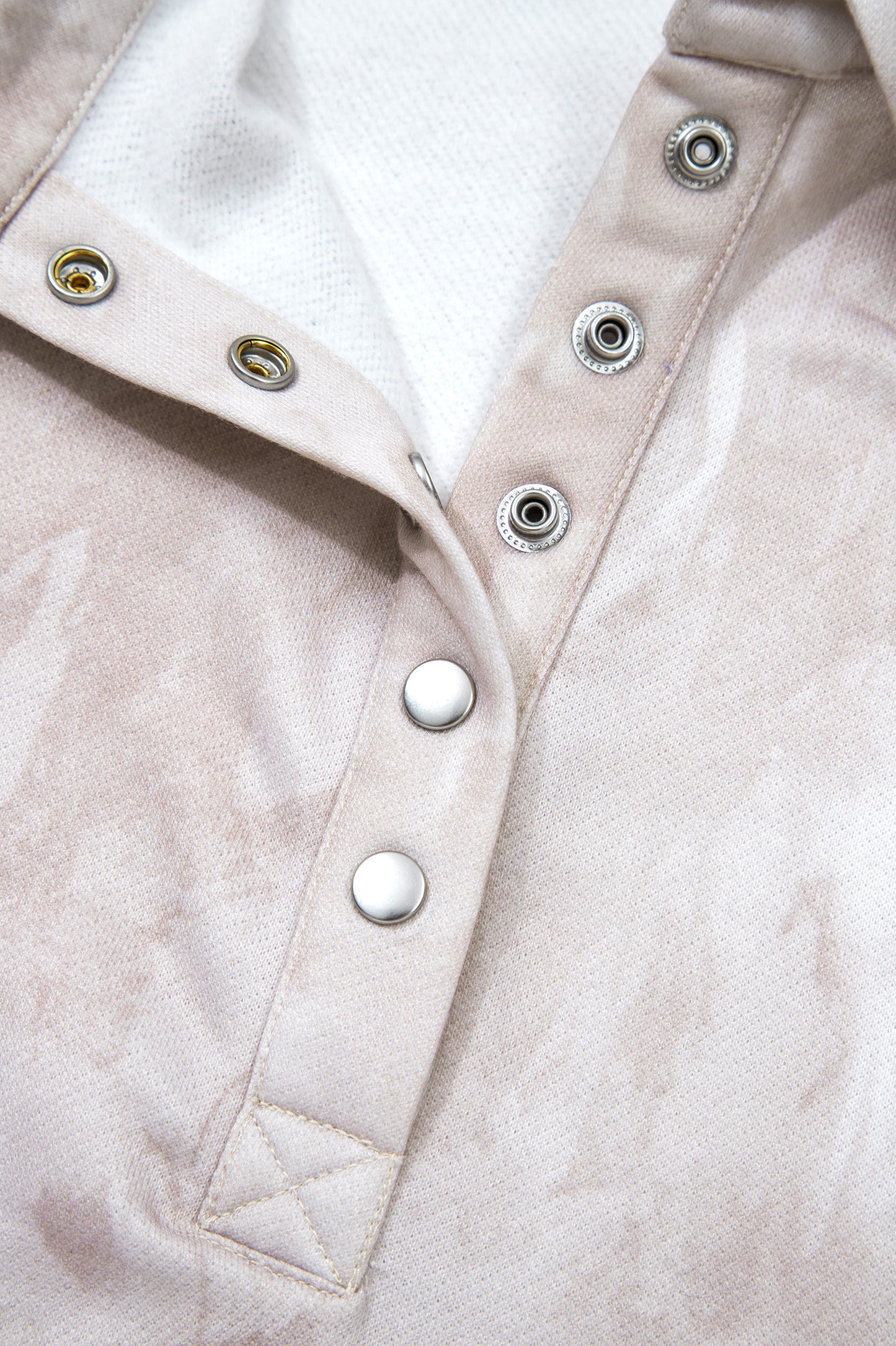 White Abstract Woodland Print Balloon Sleeve Pullover Drawstring Mini Skirt Set