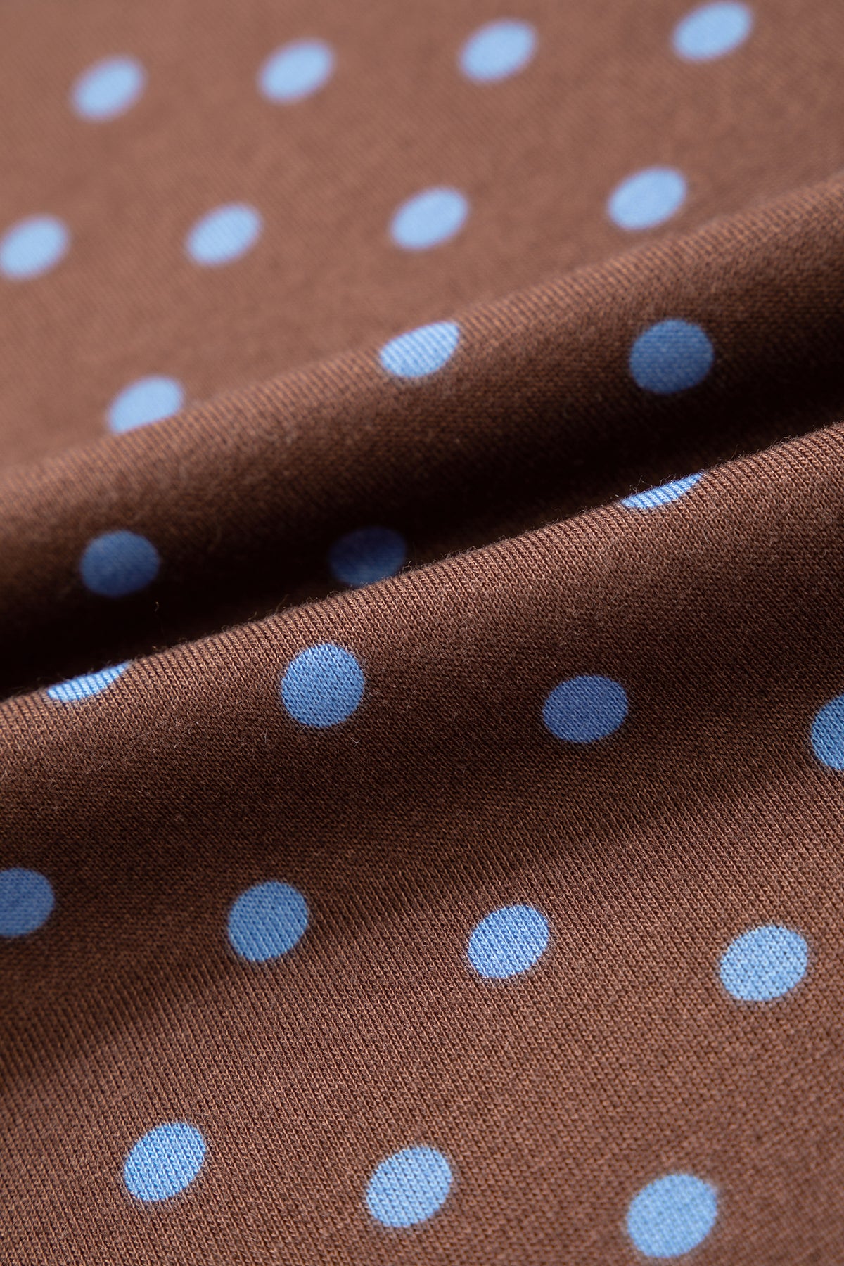 Brown Polka Dot Drawstring Wide Leg Long Sleeve Top Pant Set