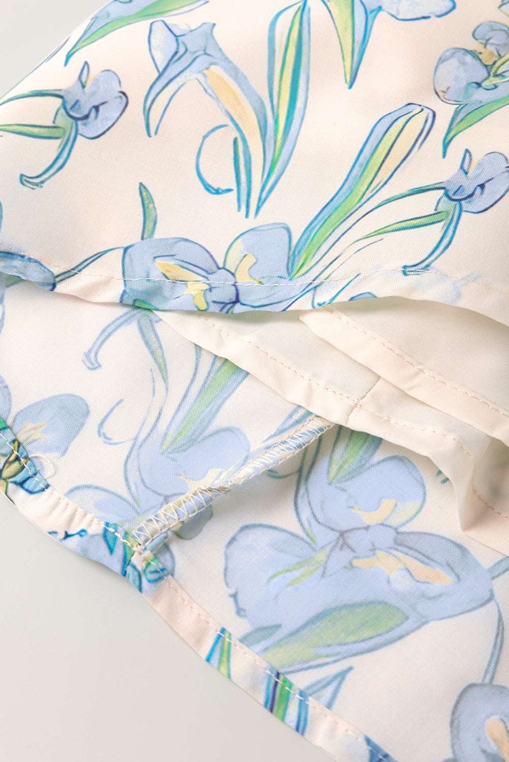 Green Floral Print Shirtcollar Buttoned Short Sleeve Shift Dress