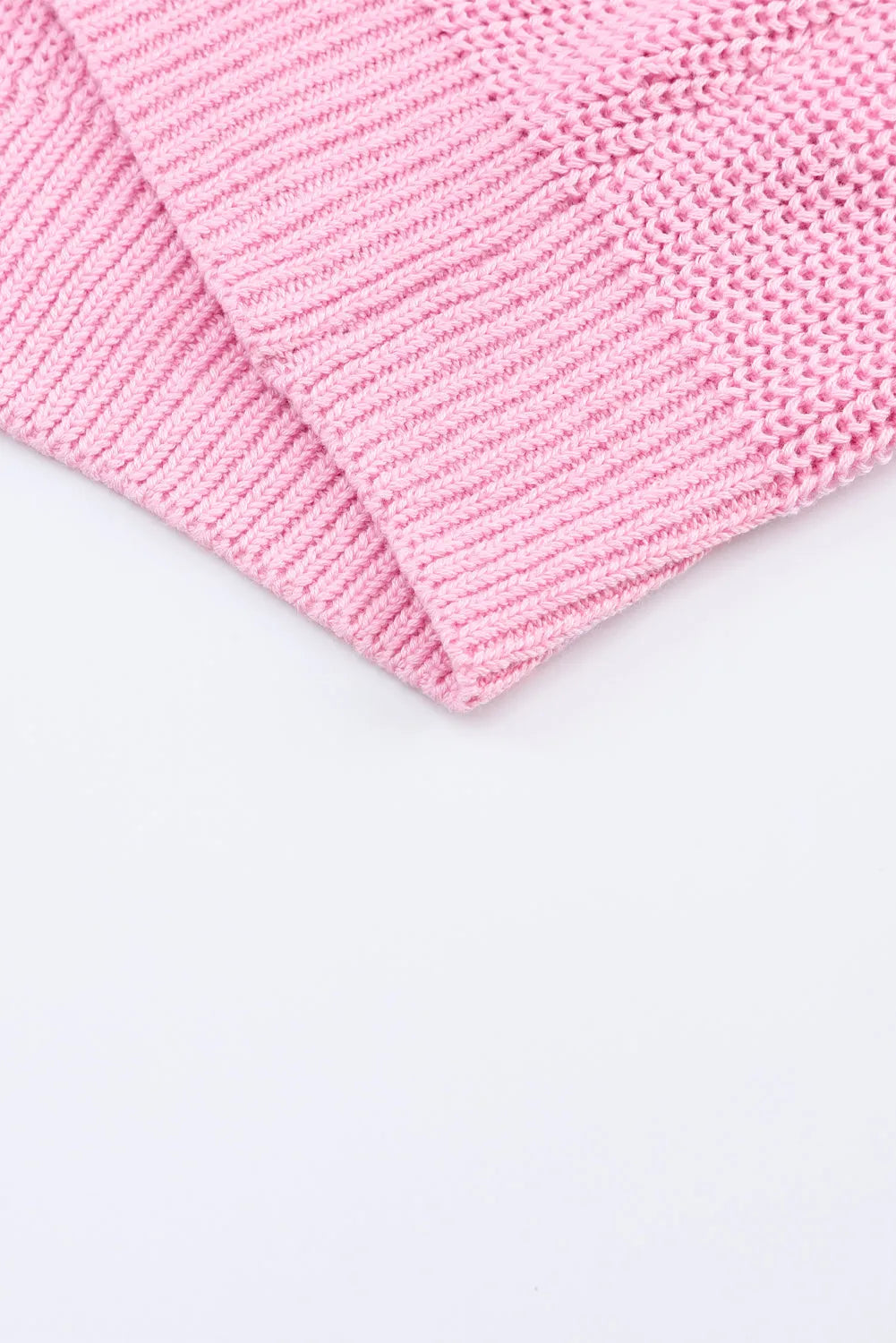 Tops/Sweaters & Cardigans Pink Ribbed Knit V Neck Sweater