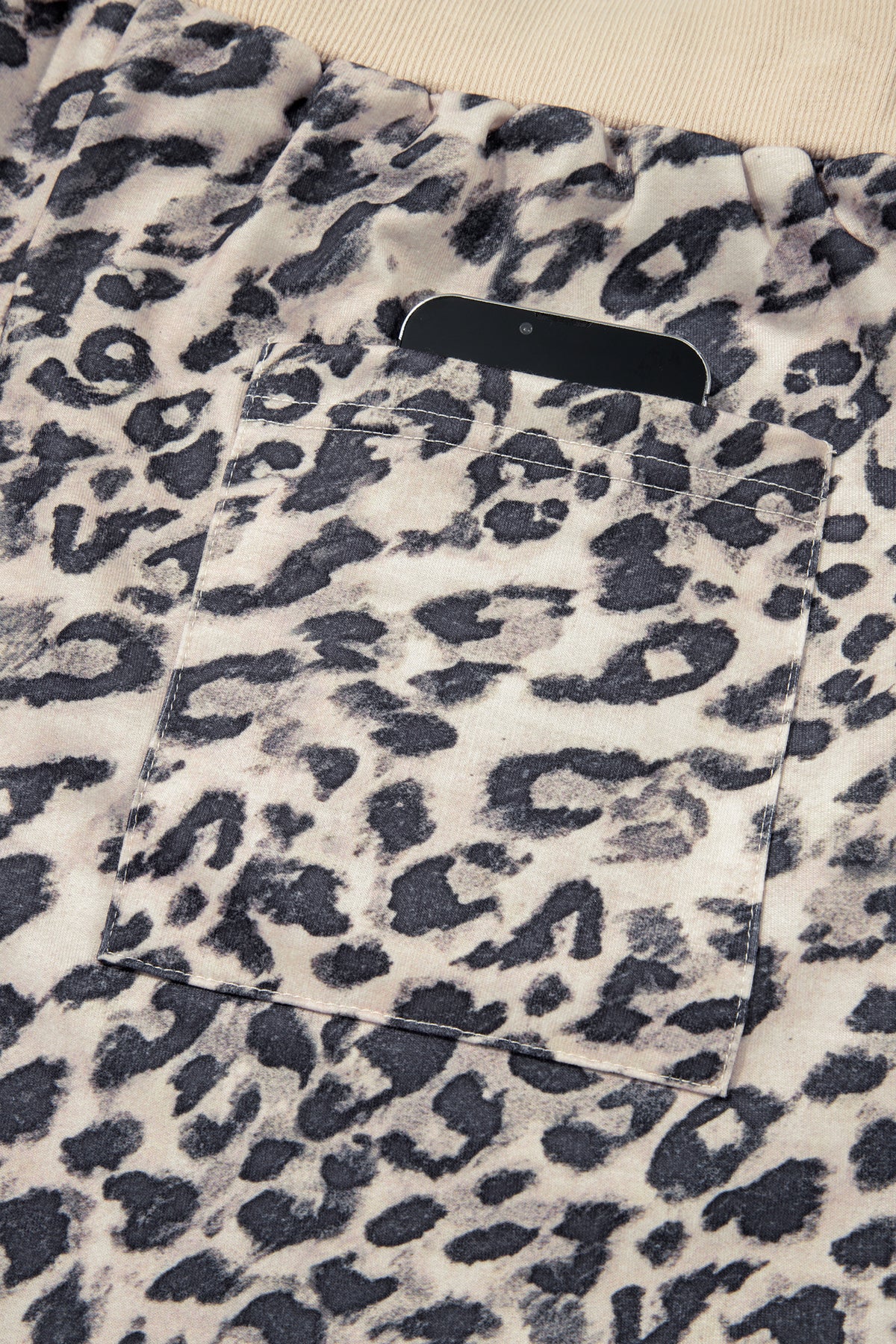 Multicolour Leopard Zip-Up Hooded Drawstring Pant Set