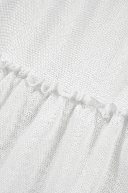White Tiered Frill Trim A-line Tank Top
