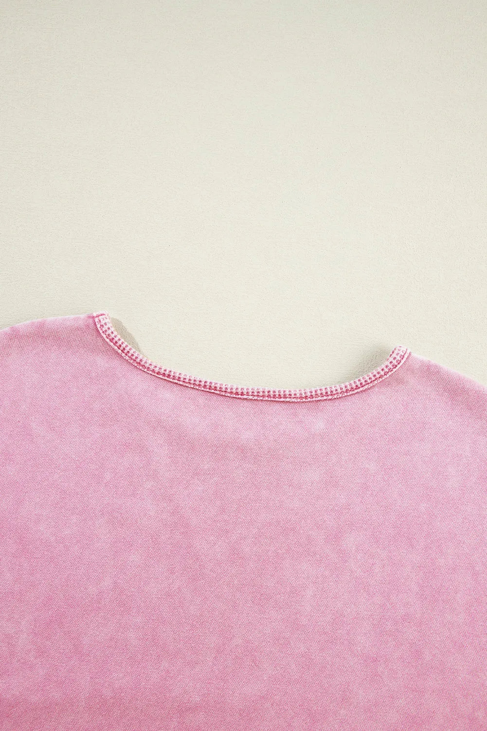 Strawberry Pink Mineral Wash Drop Shoulder Pullover Sweatshirt - Chic Meadow Boutique 