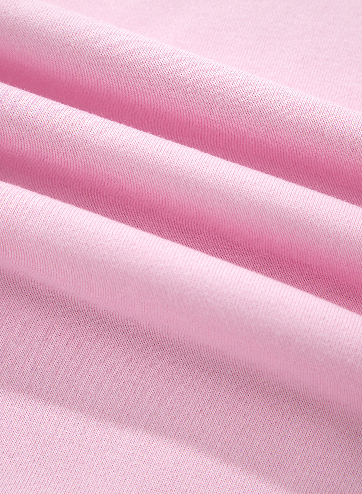 Pink Solid Color Raw Seam Lace Detail Loose Casual Sweatshirt