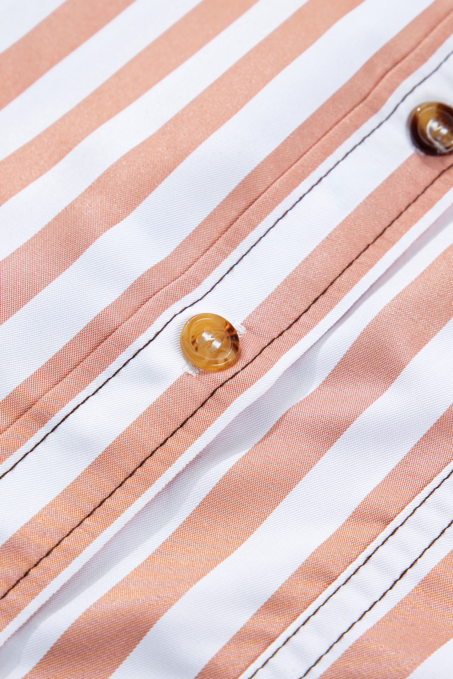 Brown Stripe Western Button Down Long Sleeve Casual Shirt