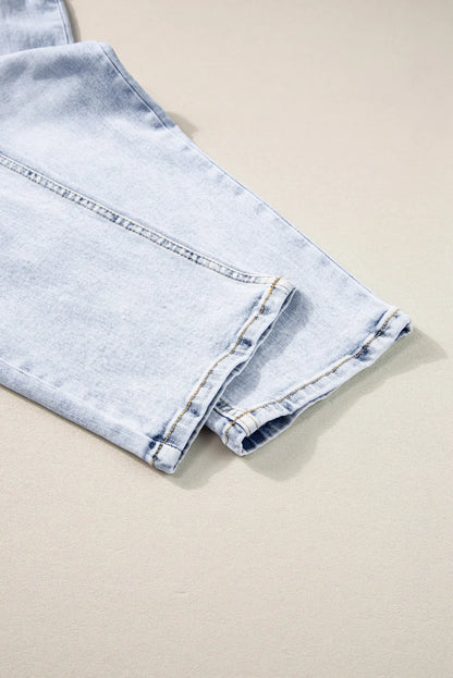 Beau Blue Acid Wash Straight Jeans - Chic Meadow Boutique 