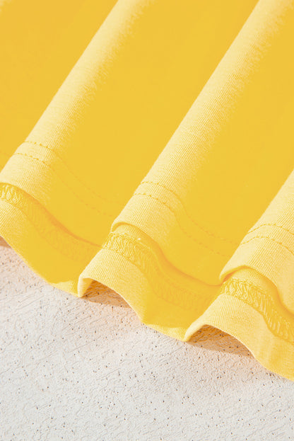 Yellow Cream Flower Graphic Casual Tank Top