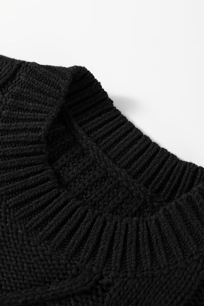 Black Plaid Lace up Detail Christmas Holiday Puff Short Sleeve Sweater