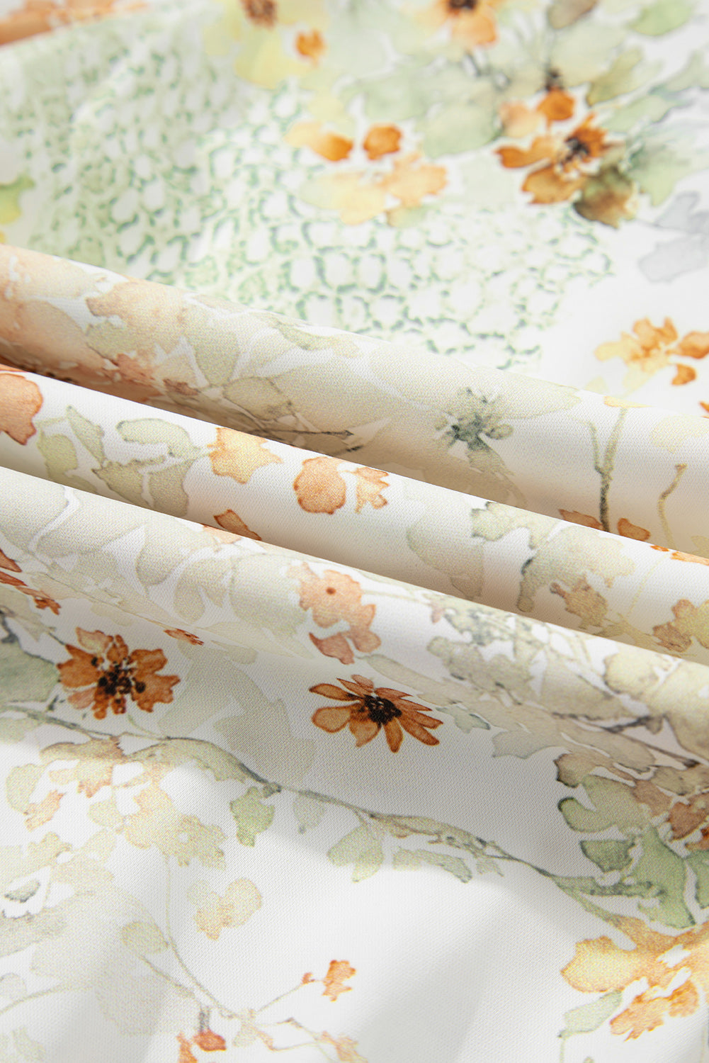 Yellow Floral Print Half Zip Hooded Long Sleeve Top