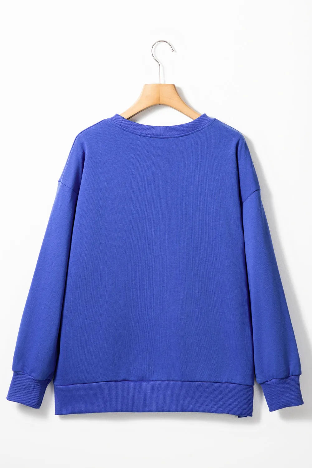 Dark Blue Tinsel Game Day Drop Shoulder Graphic Sweatshirt - Chic Meadow Boutique 