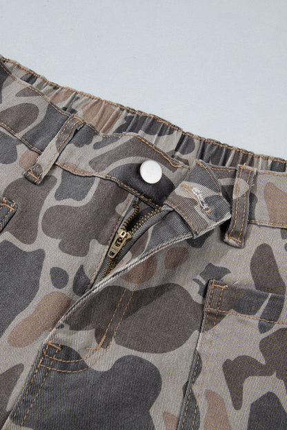 Multicolour Camouflage Shift Ankle Length Jeans