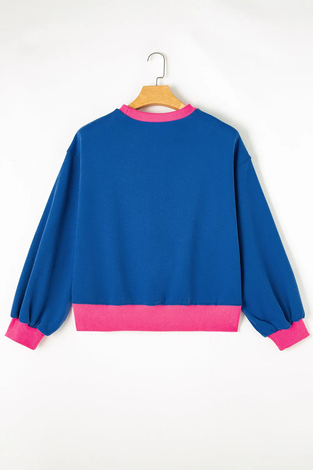 Blue Colorblock Bubble Sleeve Sweatshirt - Chic Meadow Boutique 