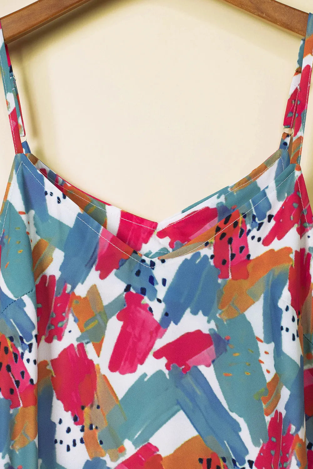 Multicolor Abstract Print Spaghetti Straps Maxi Dress - Chic Meadow Boutique 