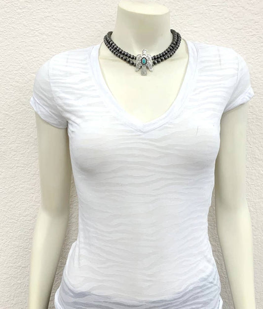 734704, Handmade Navajo Bead, Thunderbird Necklace