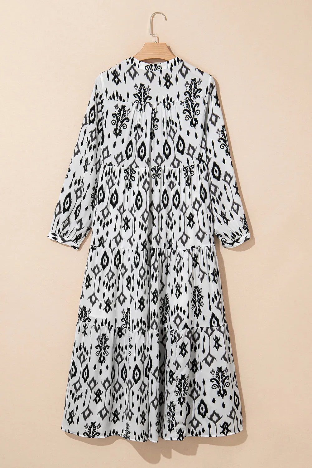 Black Western Abstract Geometric Printed Maxi Dress - Chic Meadow Boutique 