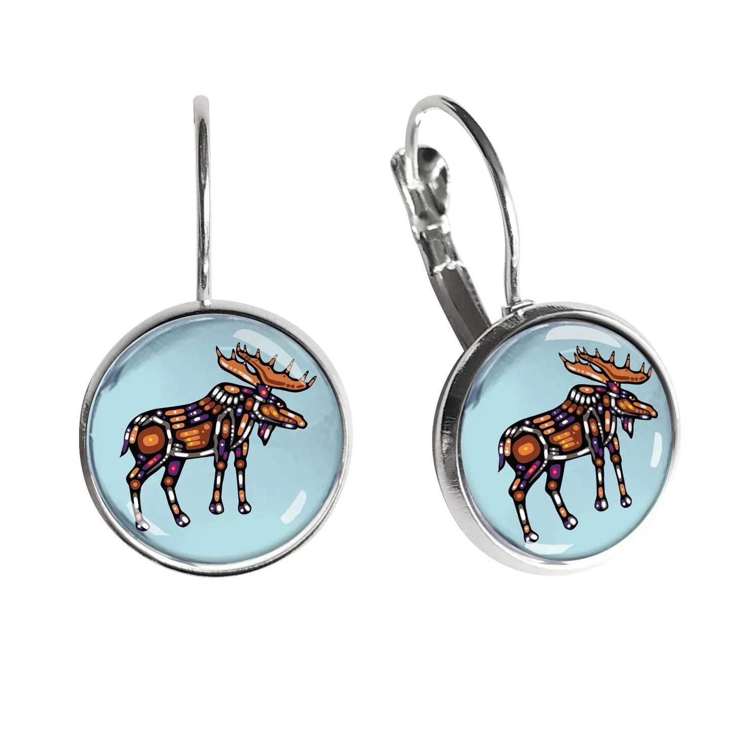 John Rombough Moose Dome Glass Earrings - Chic Meadow Boutique 