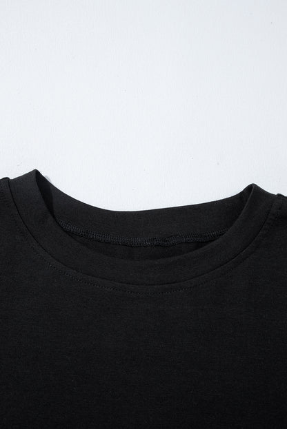 Black MAMA Letter Graphic Neon T Shirt