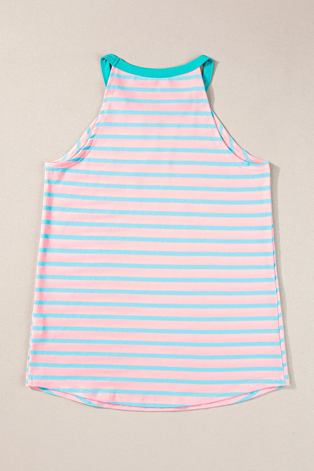 Pink Stripe Round Neck Tank Top - Chic Meadow Boutique 